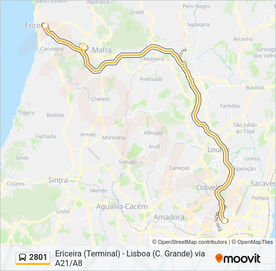 2801 Bus Line Map