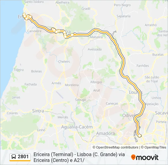 2801 Bus Line Map