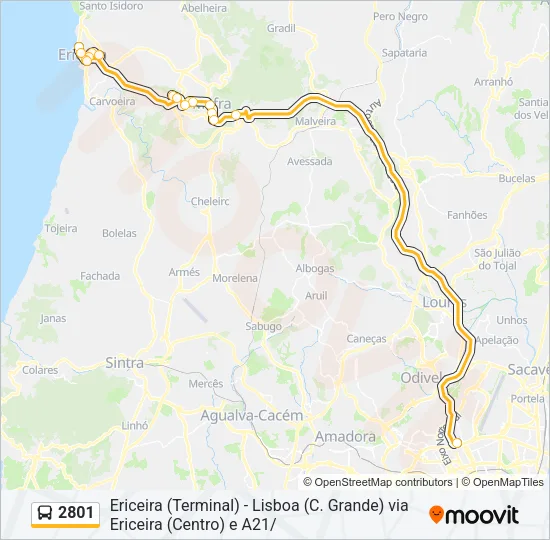 2801 Bus Line Map