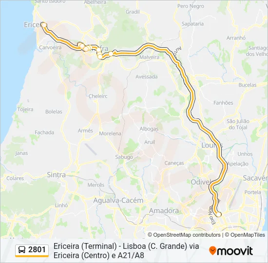 2801 Bus Line Map