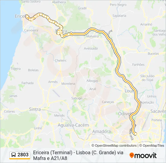 2803 Bus Line Map