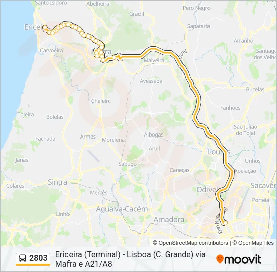 2803 Bus Line Map
