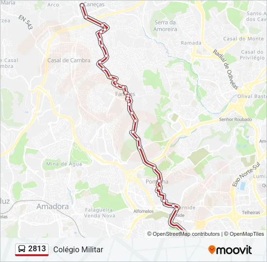 2813 Bus Line Map
