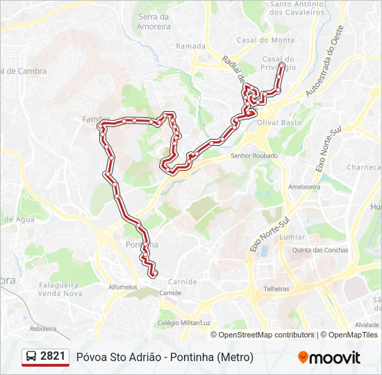 2821 Bus Line Map