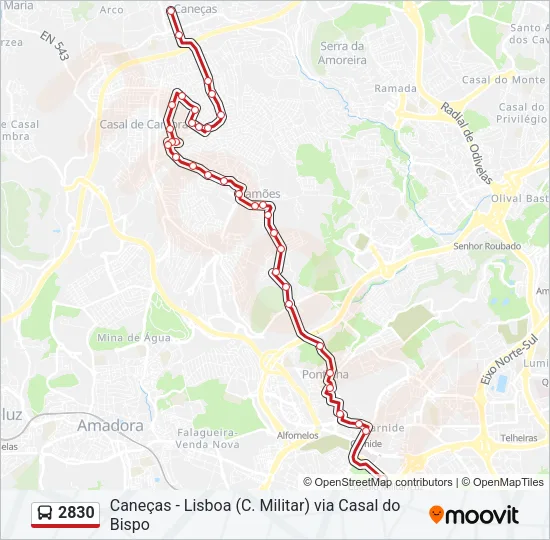 2830 Bus Line Map