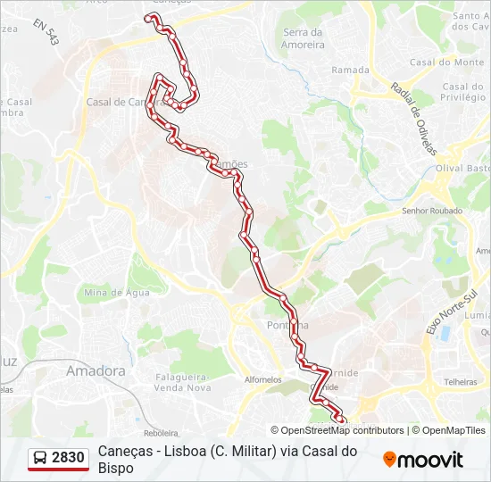 2830 Bus Line Map