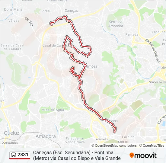 2831 Bus Line Map