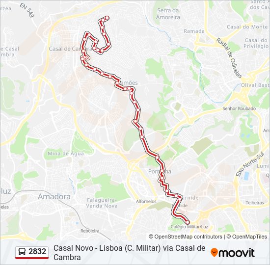 2832 bus Line Map