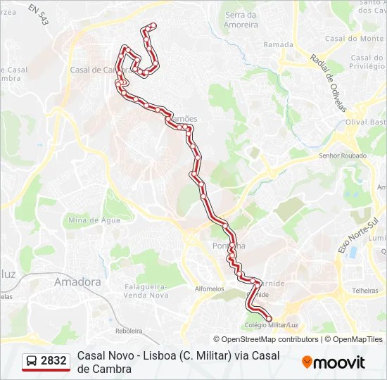 2832 Bus Line Map
