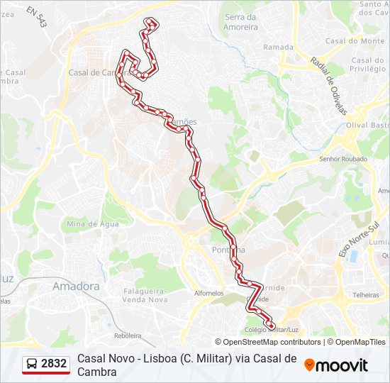 2832 bus Line Map