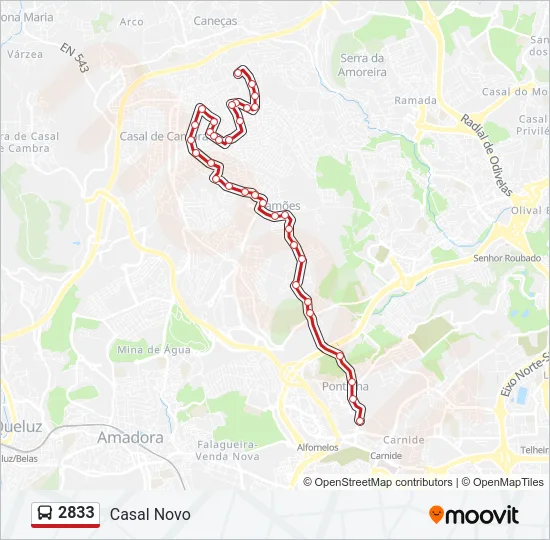 2833 Bus Line Map