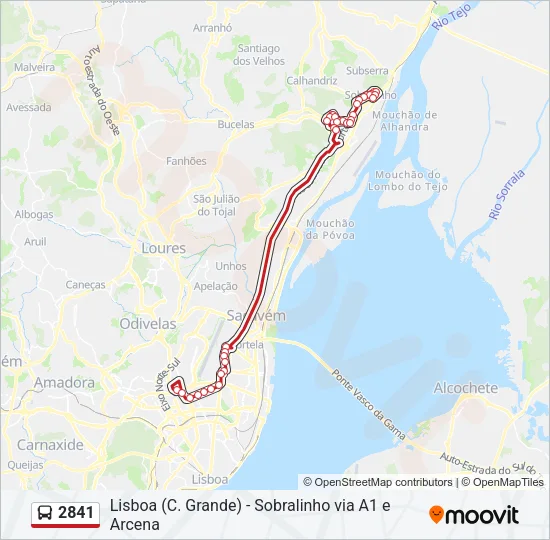2841 Bus Line Map