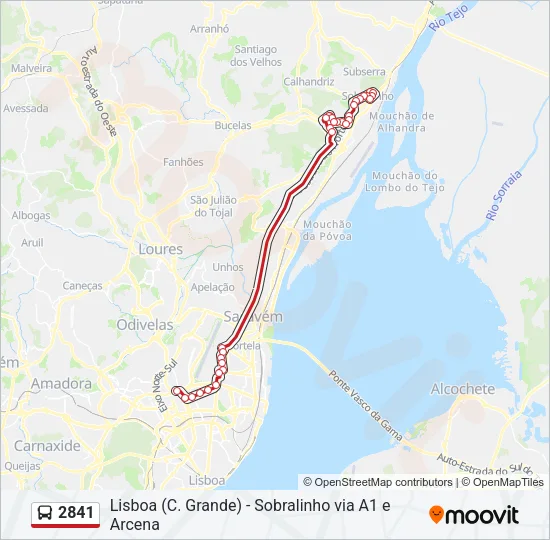 2841 Bus Line Map
