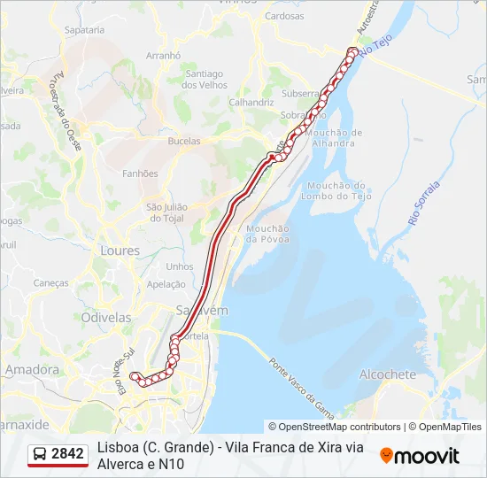 2842 Bus Line Map