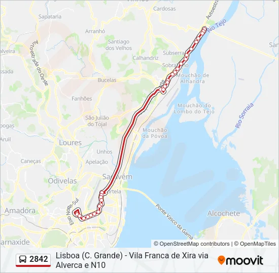 2842 Bus Line Map