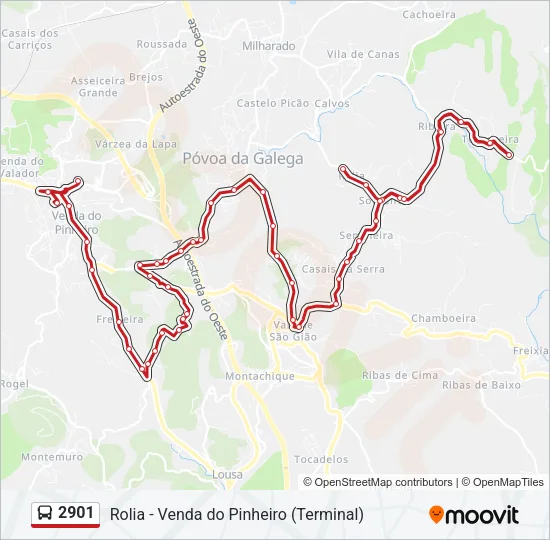 2901 Bus Line Map