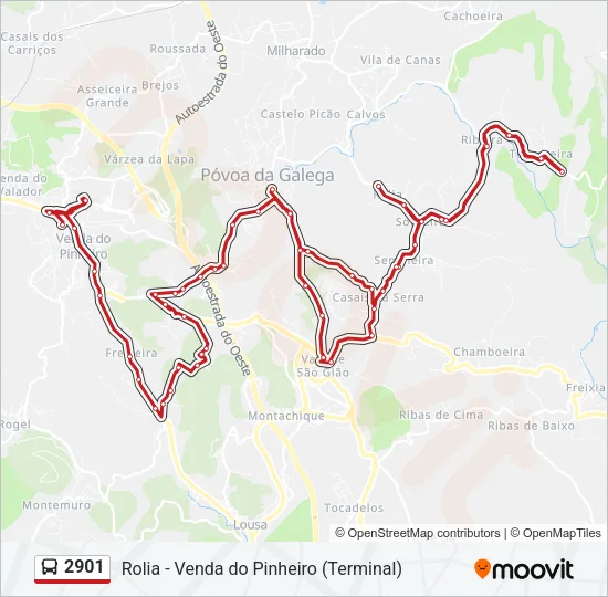 2901 Bus Line Map