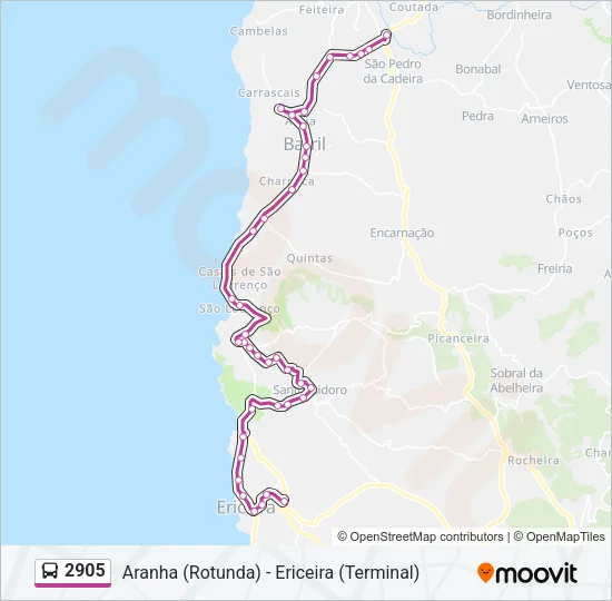 2905 Bus Line Map