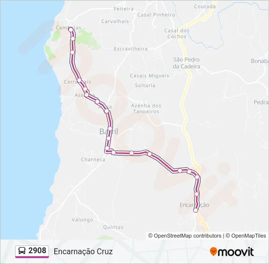 2908 Bus Line Map