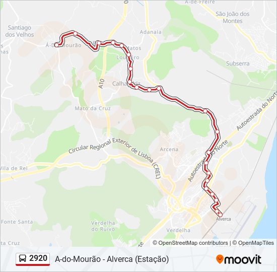 2920 bus Line Map