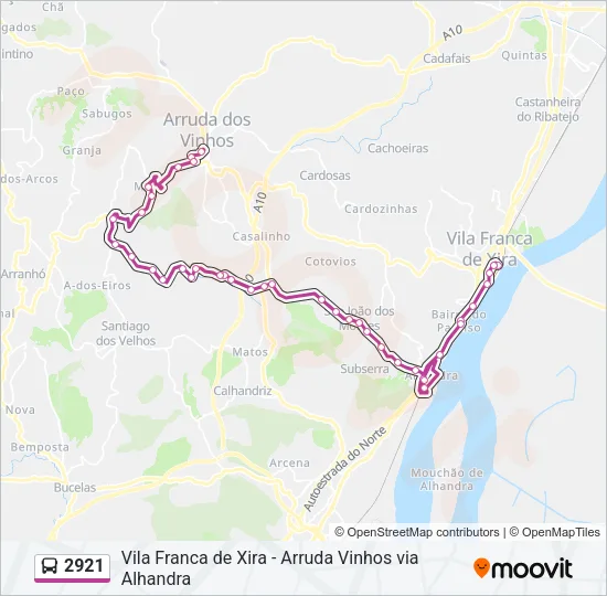 2921 Bus Line Map