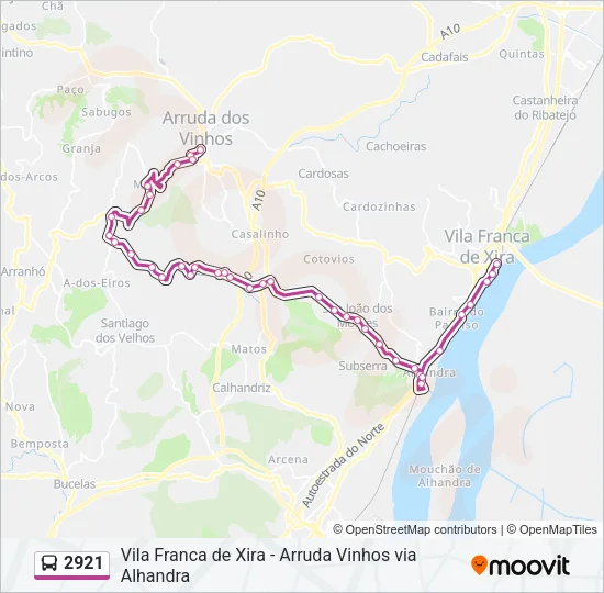 2921 Bus Line Map