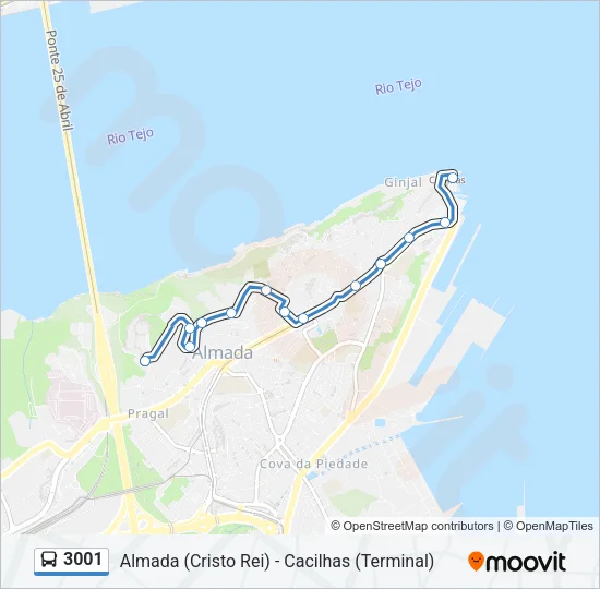 3001 Bus Line Map