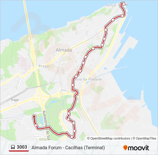 3003 Bus Line Map