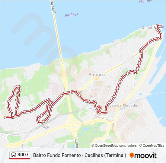 3007 Bus Line Map