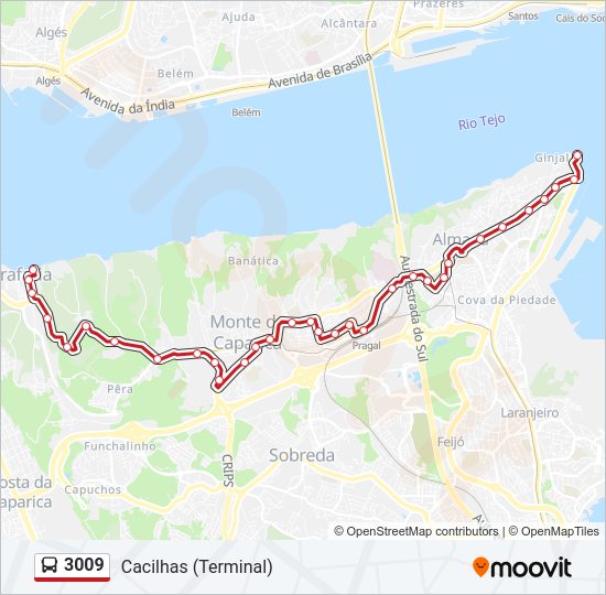 3009 bus Line Map