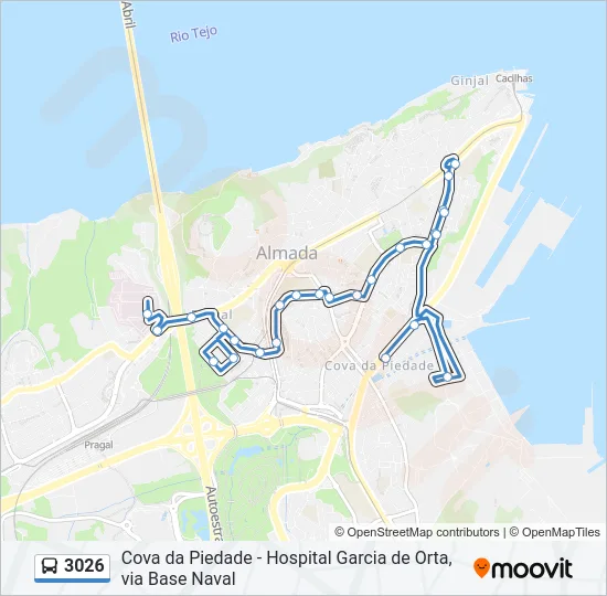 3026 Bus Line Map