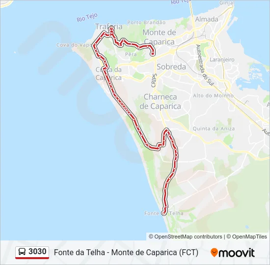 3030 Bus Line Map