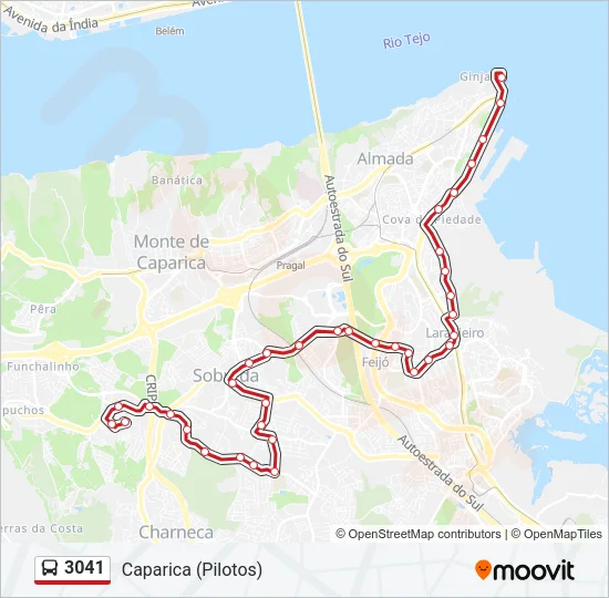 3041 Bus Line Map