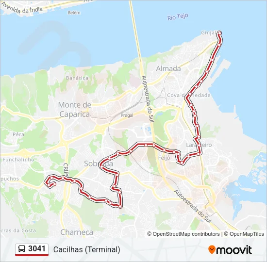 3041 Bus Line Map