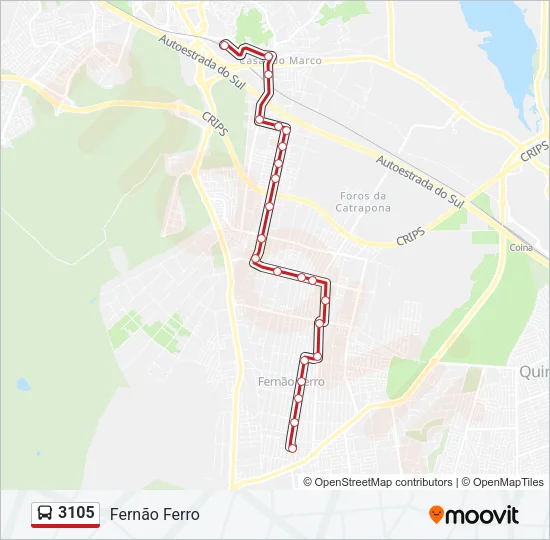 3105 Bus Line Map
