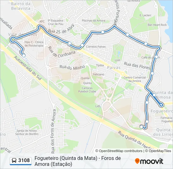 3108 Bus Line Map
