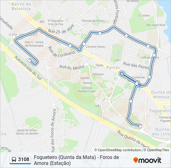 3108 bus Line Map