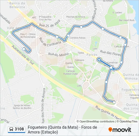 3108 Bus Line Map