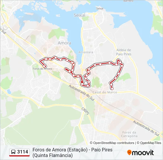 3114 Bus Line Map