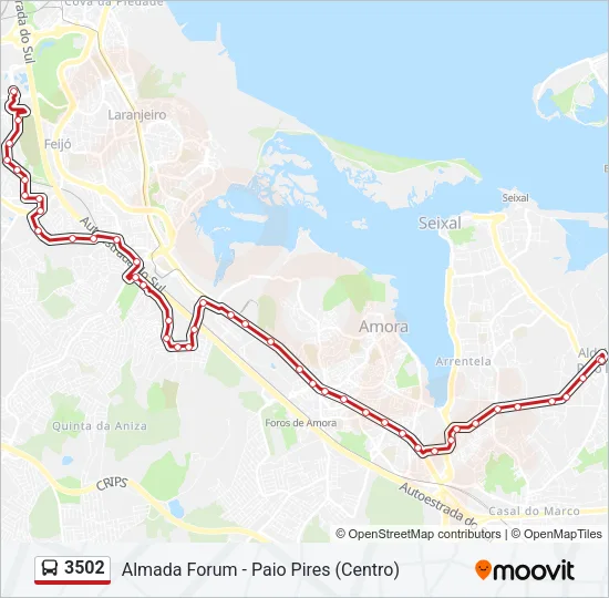 3502 Bus Line Map