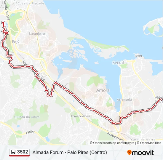 3502 Bus Line Map