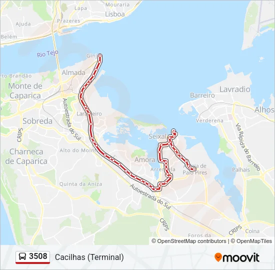3508 Bus Line Map