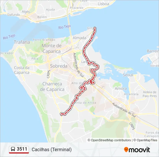 3511 Bus Line Map