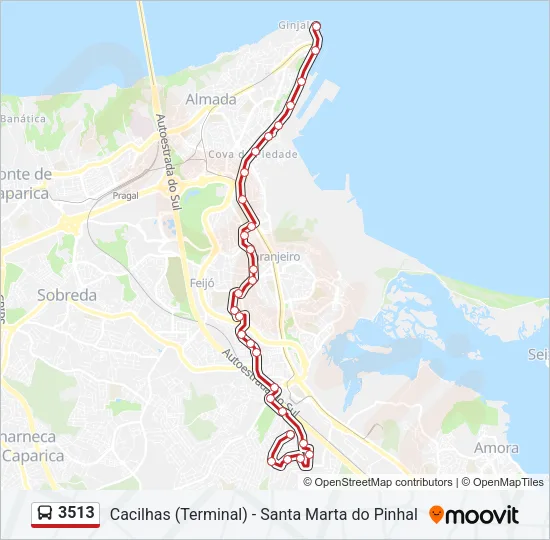 3513 Bus Line Map