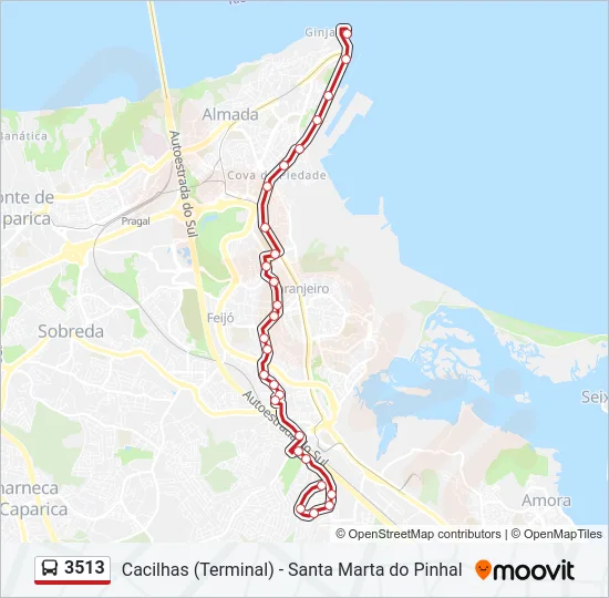 3513 Bus Line Map