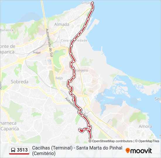 3513 Bus Line Map