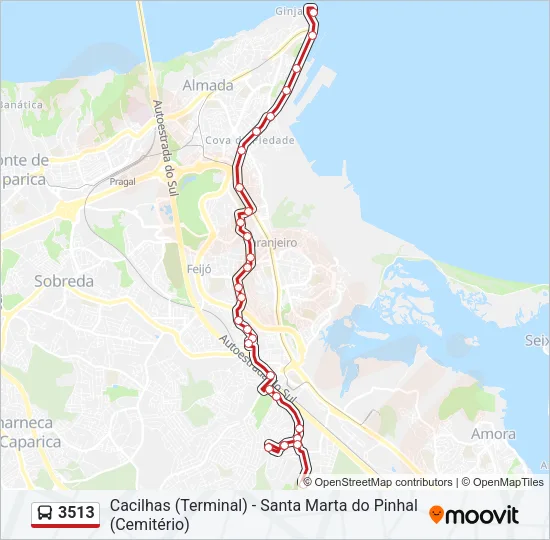 3513 Bus Line Map