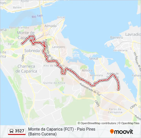 3527 Bus Line Map