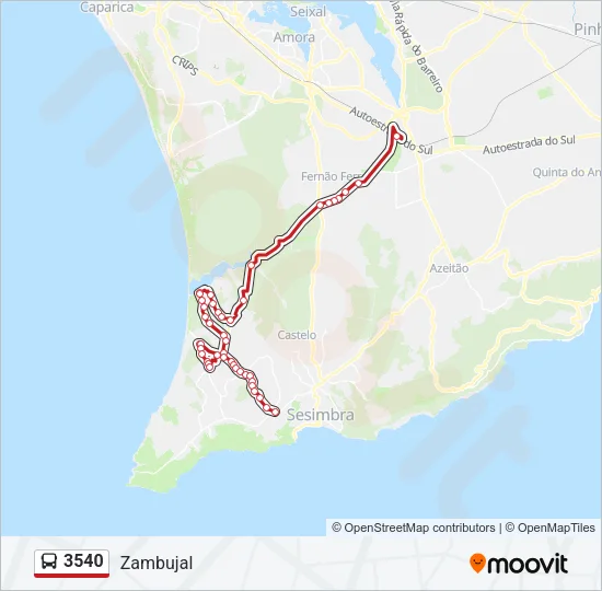 3540 Bus Line Map