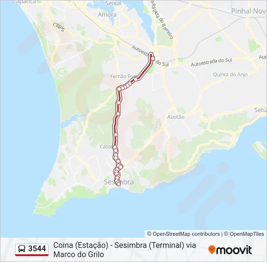 3544 Bus Line Map